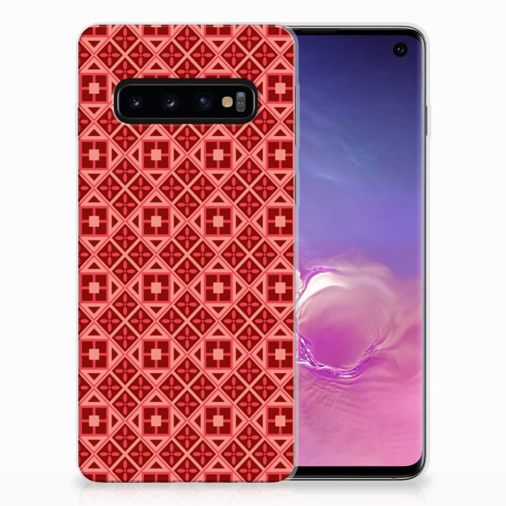Samsung Galaxy S10 TPU bumper Batik Rood