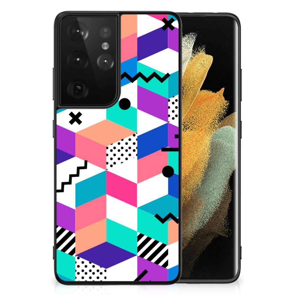 Samsung Galaxy S21 Ultra Backcover Blokken Kleurrijk B2C Telecom