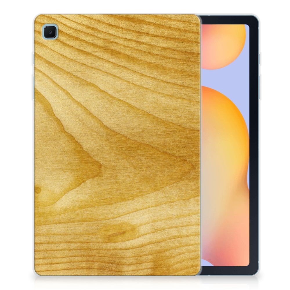 Samsung Galaxy Tab S6 Lite | S6 Lite (2022) Silicone Tablet Hoes Licht Hout - B2C Telecom