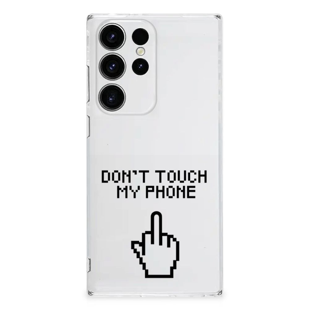 Samsung Galaxy S23 Ultra Silicone-hoesje Finger Don't Touch My Phone B2C Telecom