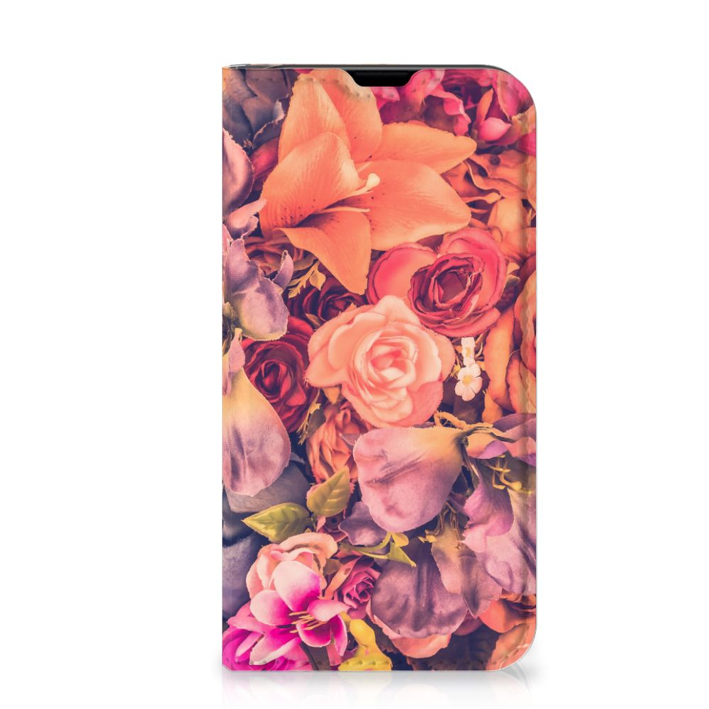 iPhone 13 Mini Smart Cover Bosje Bloemen met kleurrijke bloemenprint voor een stijlvolle uitstraling đ¸