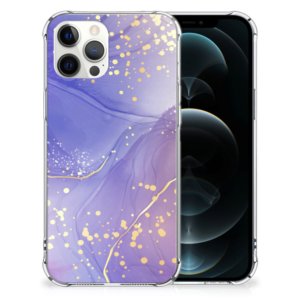 Back Cover voor iPhone 12 Pro Max Watercolor Paars
