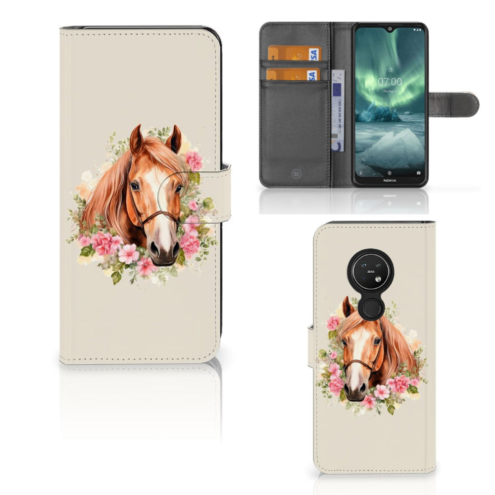 Telefoonhoesje met Pasjes voor Nokia 7.2 | Nokia 6.2 Paard