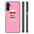 Samsung Galaxy A14 5G Back Cover Hoesje Nut Boyfriend met voedselillustratie en roze achtergrond.