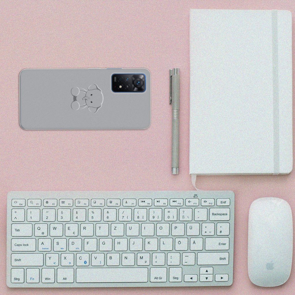 Xiaomi Redmi Note 11 Pro 5G Telefoonhoesje met Naam Grijs Baby Olifant B2C Telecom