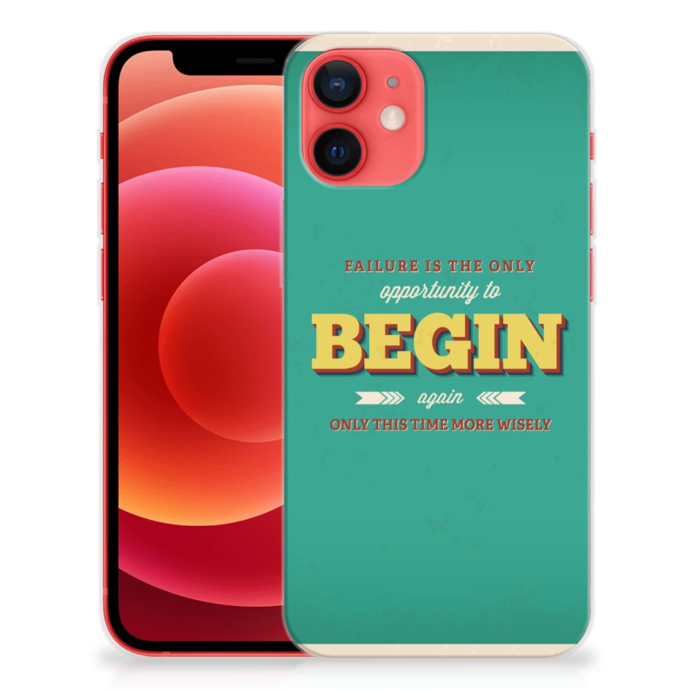iPhone 12 Mini Siliconen hoesje met naam Quote Begin B2C Telecom