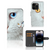 iPhone 15 Pro Telefoonhoesje met Pasjes Witte Kat met unieke kat ogen in blauw en rood đą.