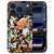 Donkere bloemenprint op de kunstleren achterkant van het iPhone 18 Pro hoesje Dark Flowers