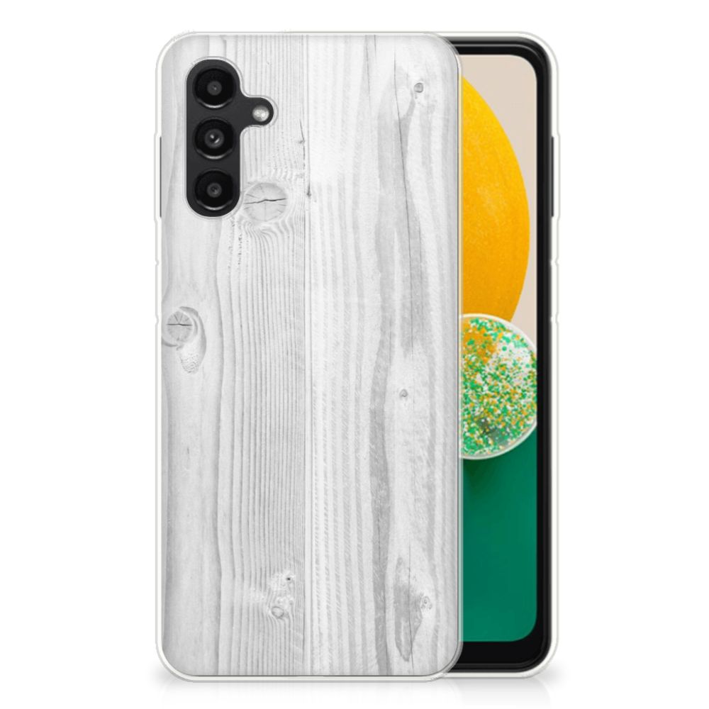 Samsung Galaxy A13 | A04s Bumper Hoesje White Wood