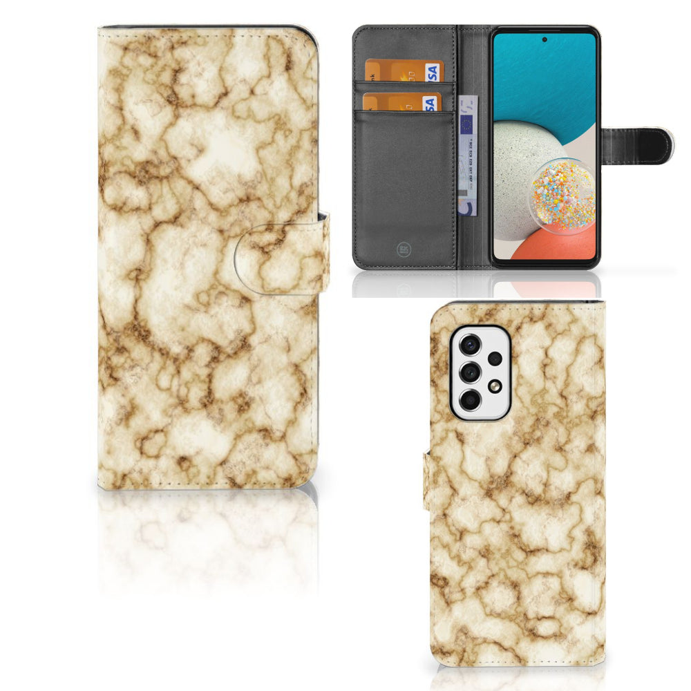 Samsung Galaxy A53 Bookcase Marmer Goud