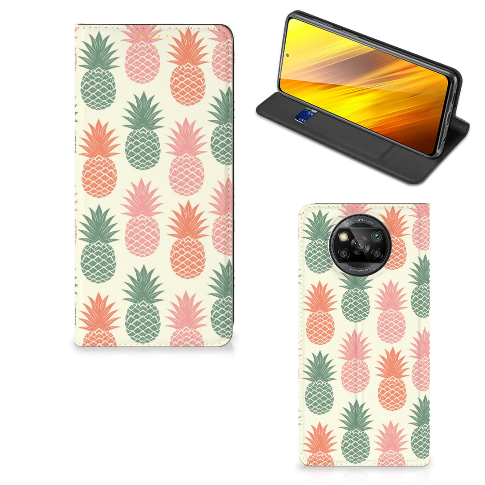 Xiaomi Poco X3 Pro | Poco X3 Flip Style Cover Ananas - B2C Telecom