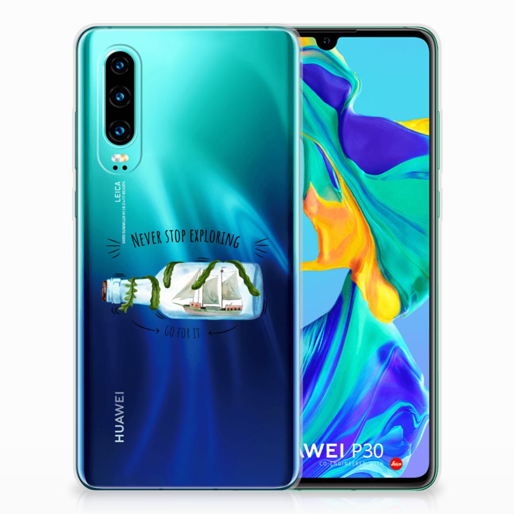Huawei P30 Telefoonhoesje met Naam Boho Bottle