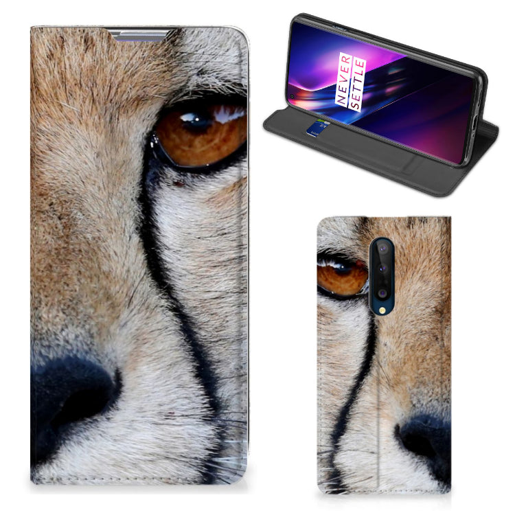 OnePlus 8 Hoesje maken Cheetah met close-up afbeelding van jachtluipaard ogen en stijlvol design.