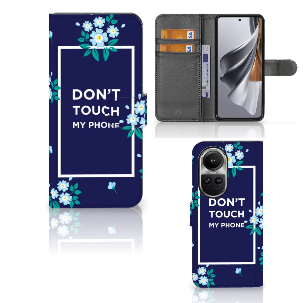 OPPO Reno10 | 10 Pro Portemonnee Hoesje Flowers Blue DTMP