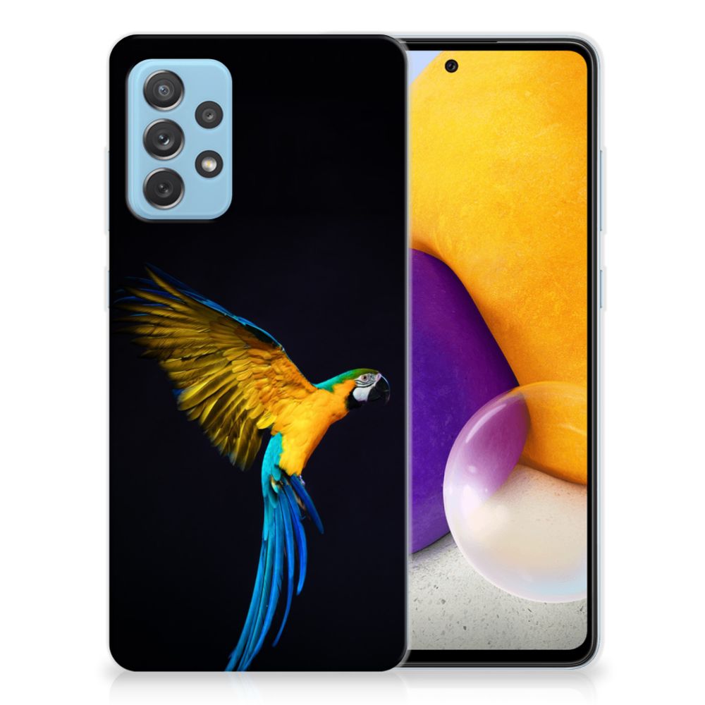Samsung Galaxy A72 TPU Hoesje Papegaai
