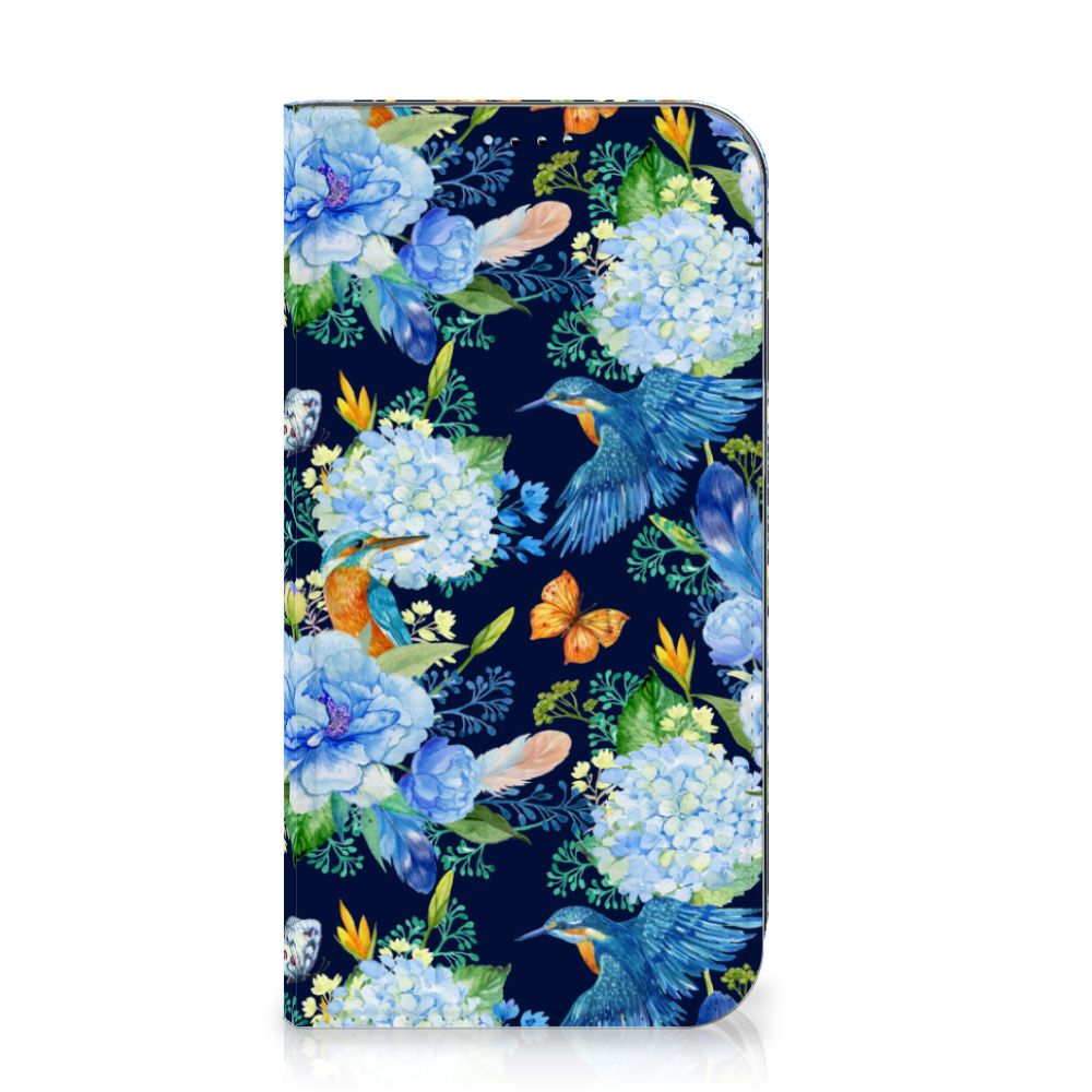 Hoesje maken voor iPhone 15 IJsvogel met bloemen en ijsvogels in blauw en groen đēđĻ