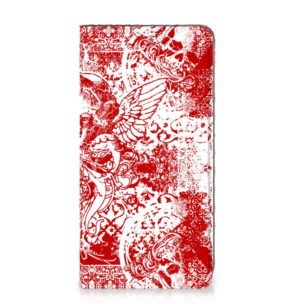Mobiel BookCase Samsung Galaxy A53 Angel Skull Rood