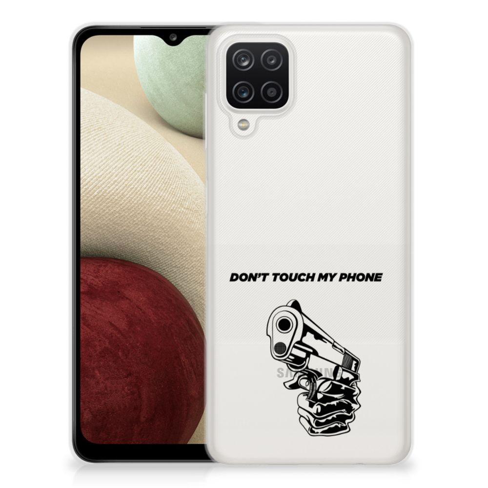 Samsung Galaxy A12 Silicone-hoesje Gun Don't Touch My Phone B2C Telecom