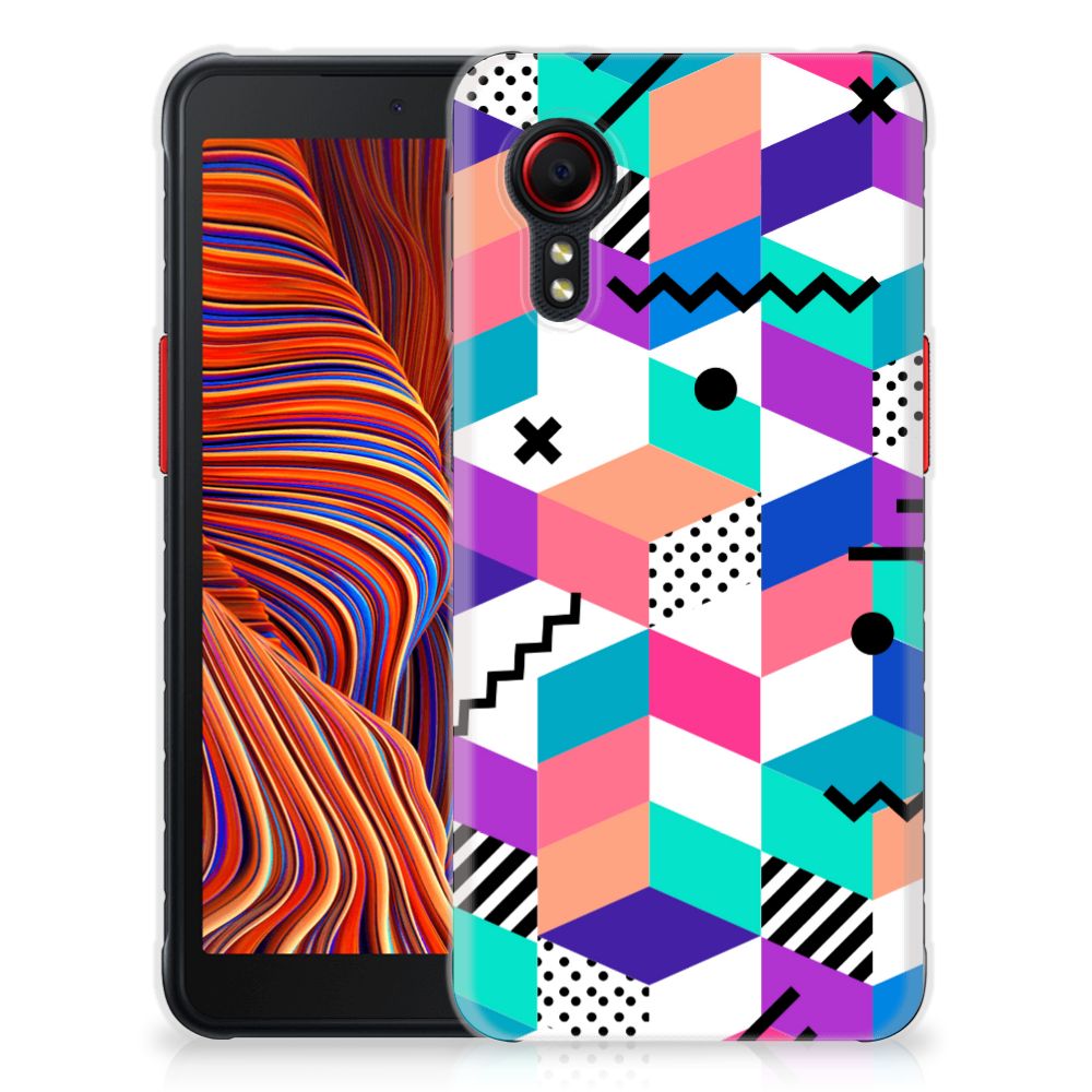Samsung Galaxy Xcover 5 TPU Hoesje Blokken Kleurrijk B2C Telecom