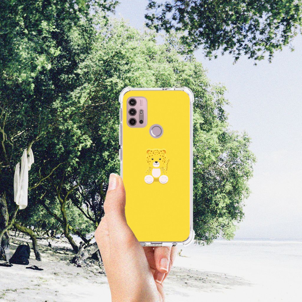 Motorola Moto G30 | G20 | G10 Stevig Bumper Hoesje Baby Leopard B2C Telecom