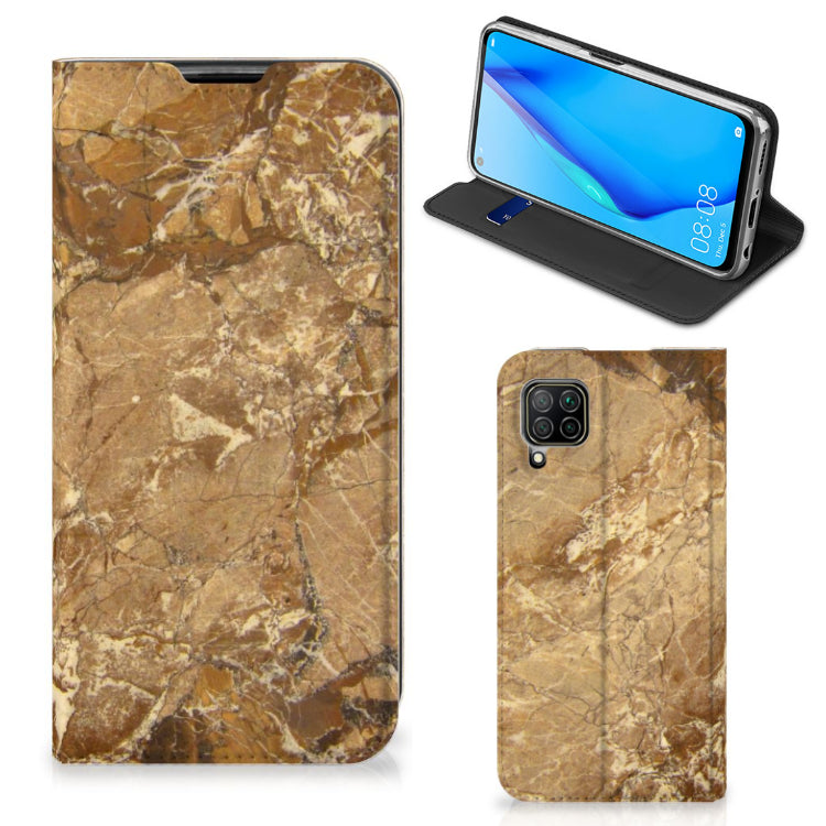 Huawei P40 Lite Standcase Marmer Creme