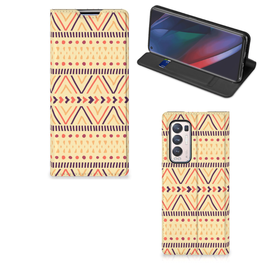 OPPO Find X3 Neo Hoesje met Magneet Aztec Yellow - B2C Telecom
