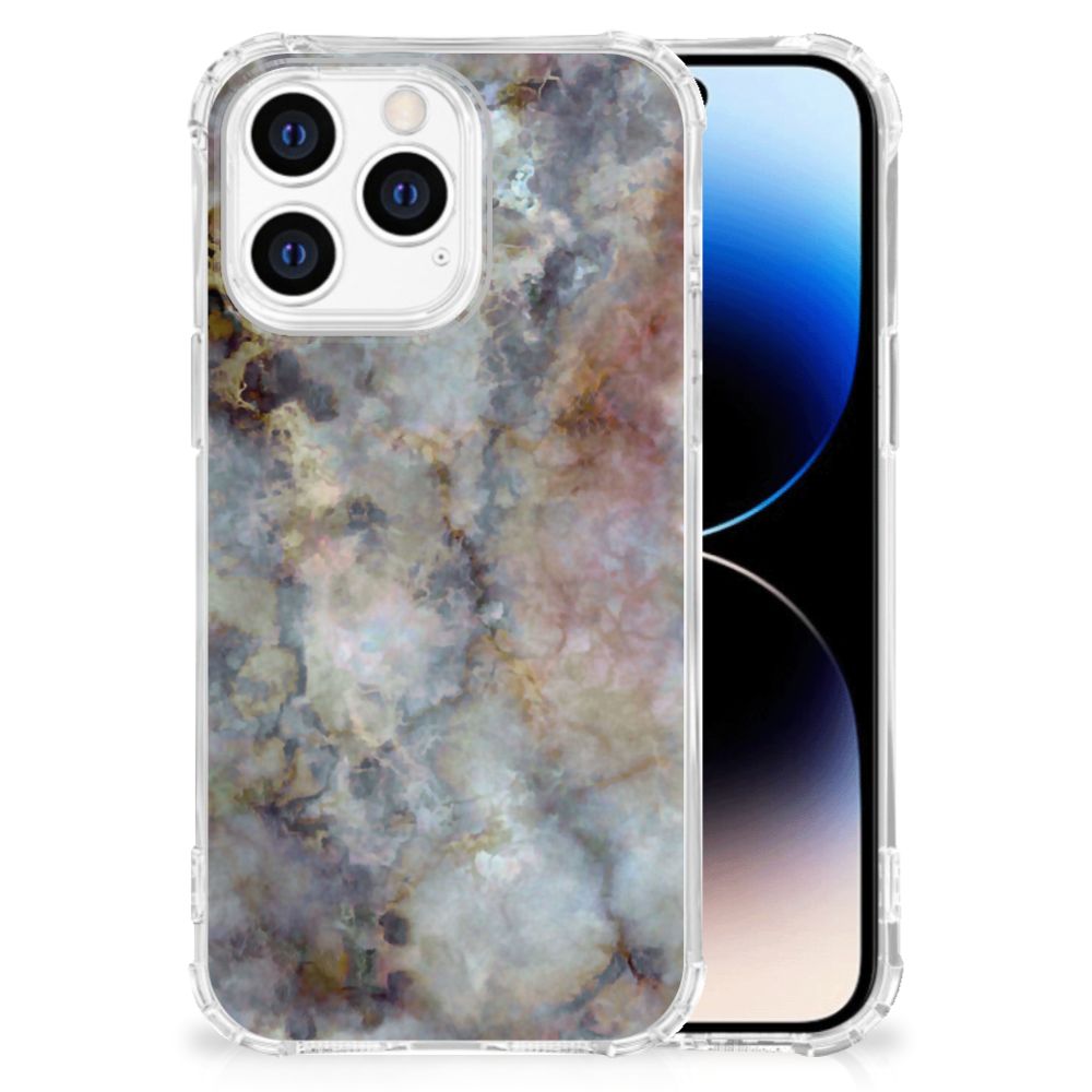 iPhone 14 Pro Anti-Shock Hoesje Marmer Grijs B2C Telecom