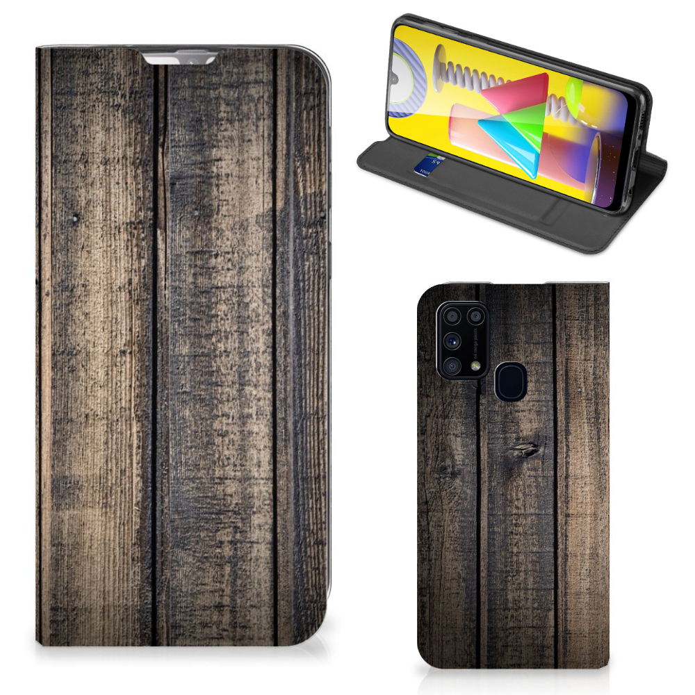 Samsung Galaxy M31 Book Wallet Case Steigerhout - B2C Telecom