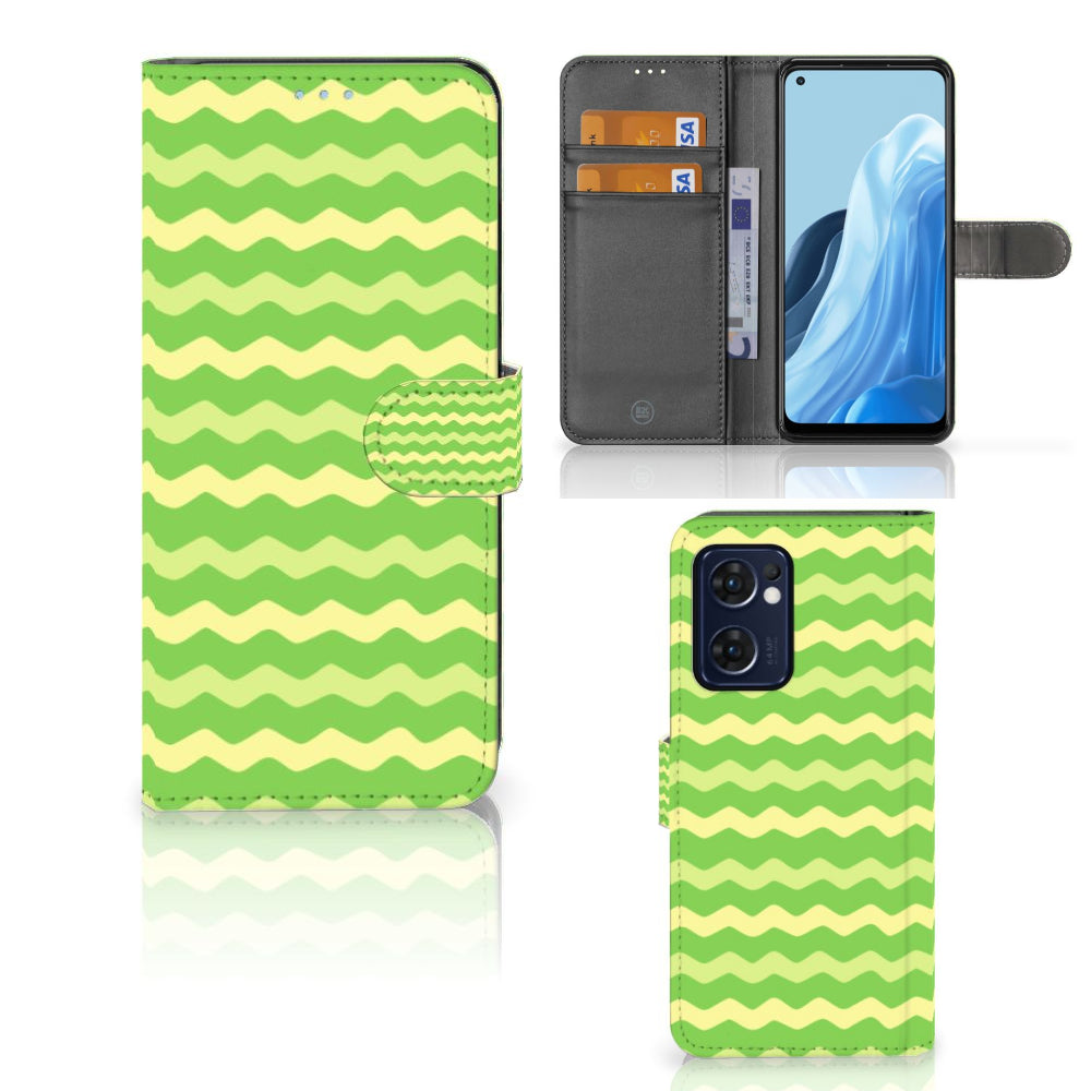 OPPO Find X5 Lite | Reno 7 5G Telefoon Hoesje Waves Green