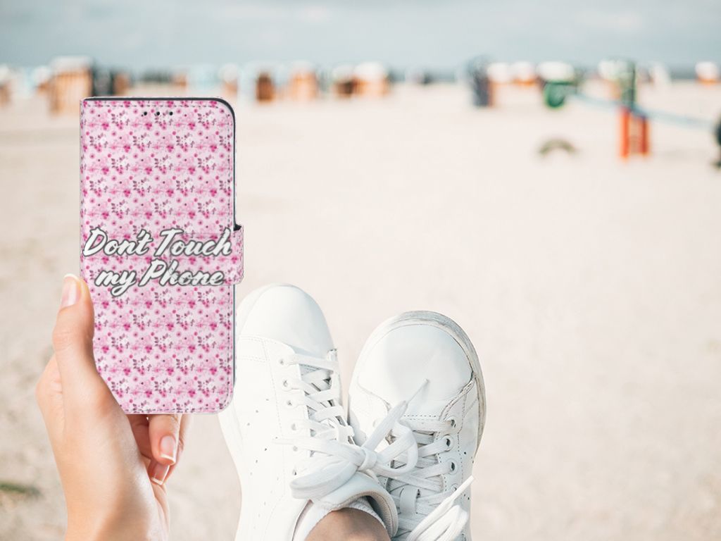 Samsung Galaxy M10 Portemonnee Hoesje Flowers Pink DTMP