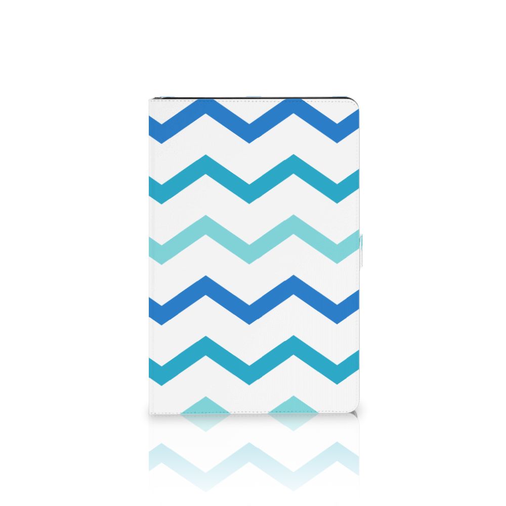 Samsung Galaxy Tab S7 FE | S7+ | S8+ Tablet Hoes Zigzag Blauw