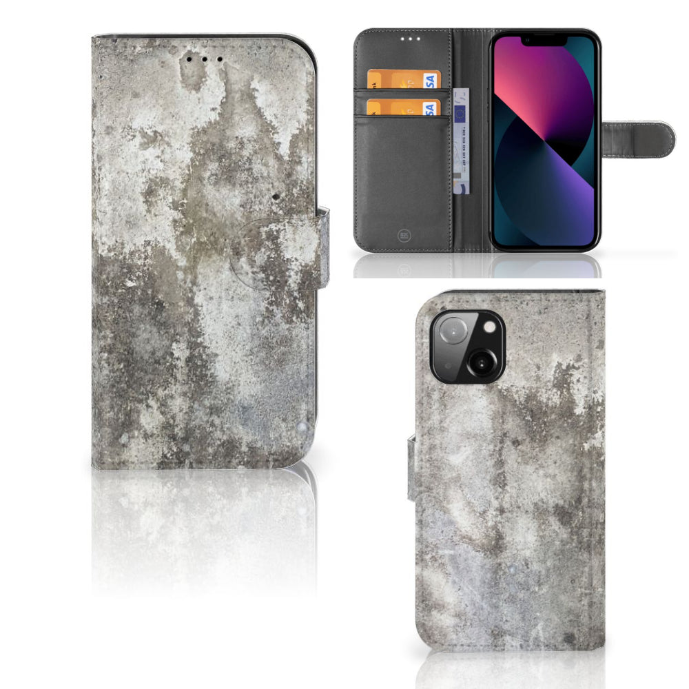 Apple iPhone 13 Bookcase Beton Print