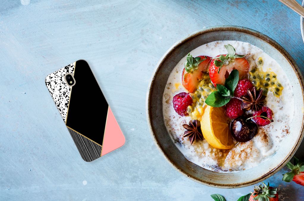 Samsung Galaxy J5 2017 TPU Hoesje Zwart Roze Vormen