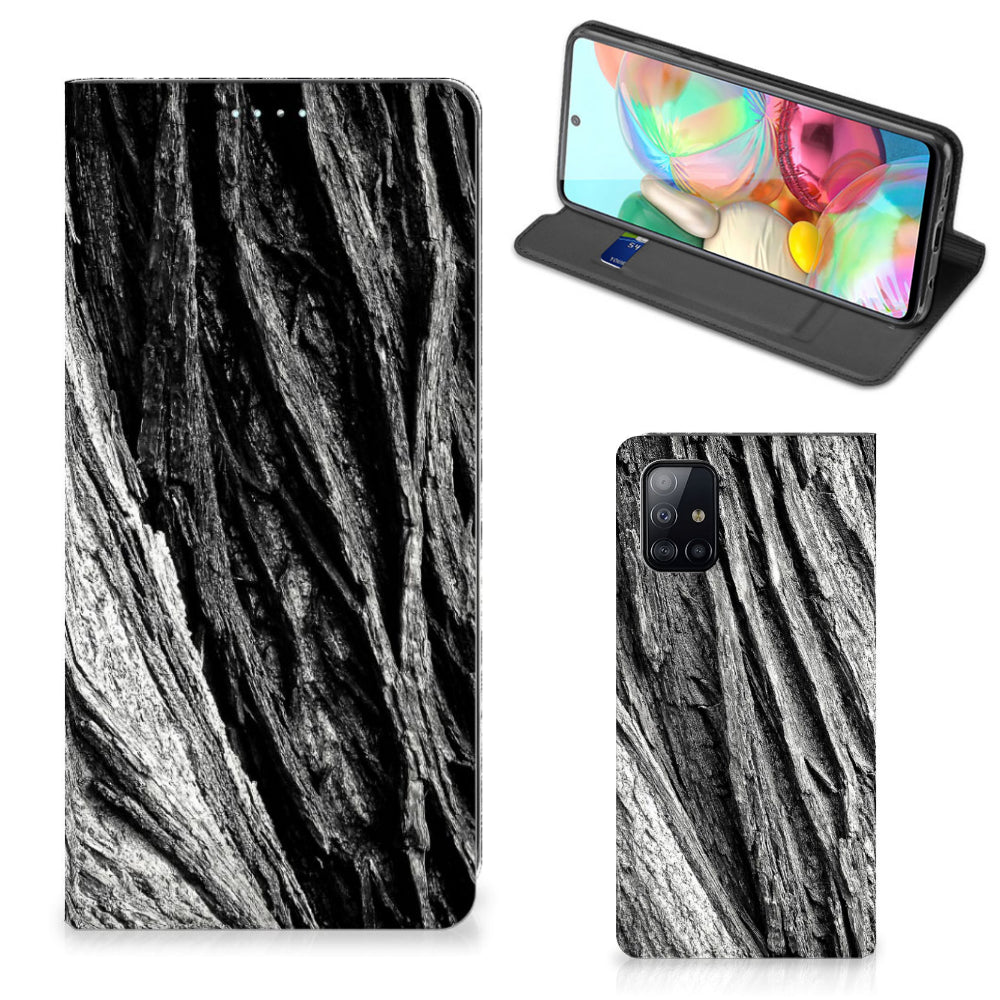 Book Wallet Case Samsung Galaxy A71 Boomschors Grijs