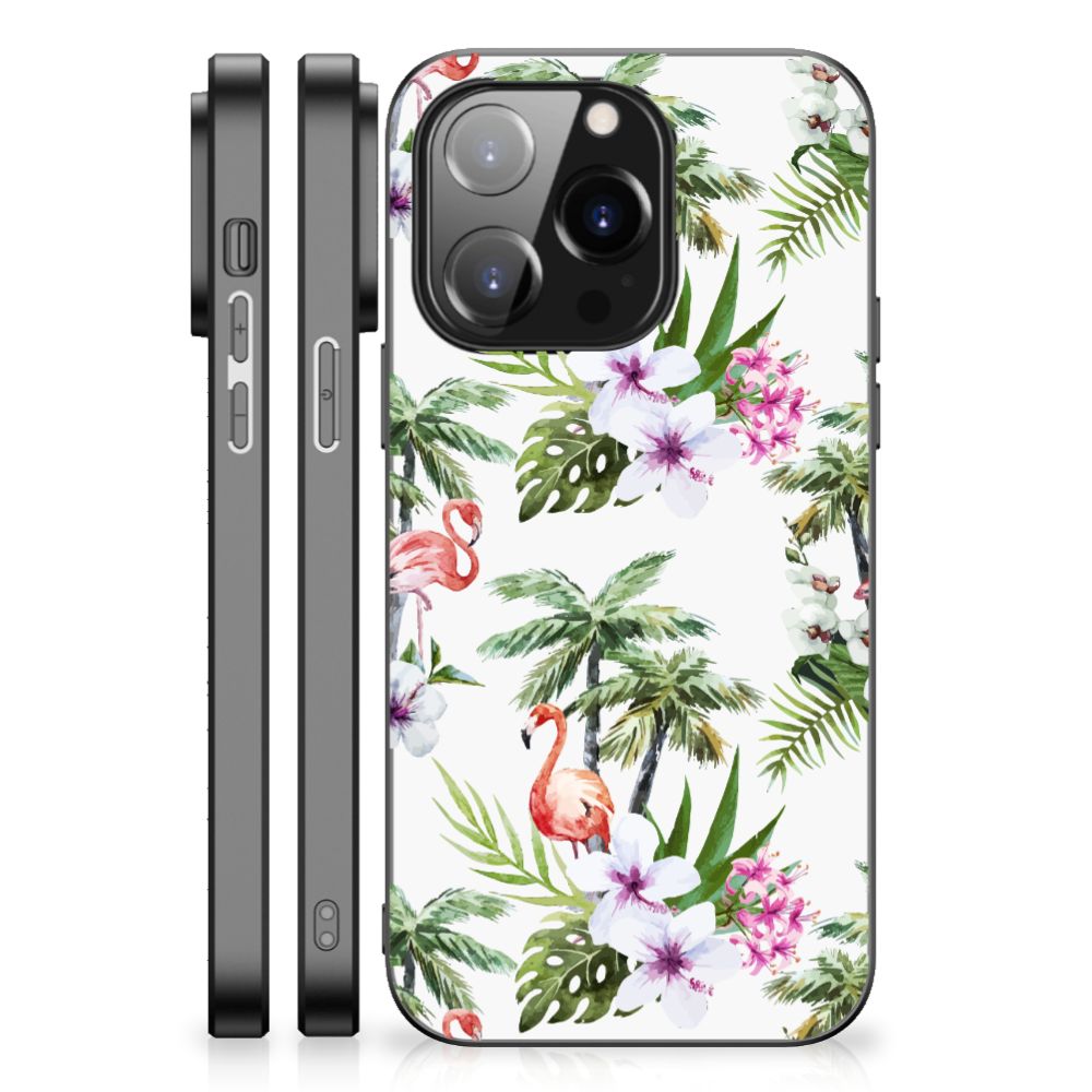 iPhone 14 Pro Dierenprint Telefoonhoesje Flamingo Palms