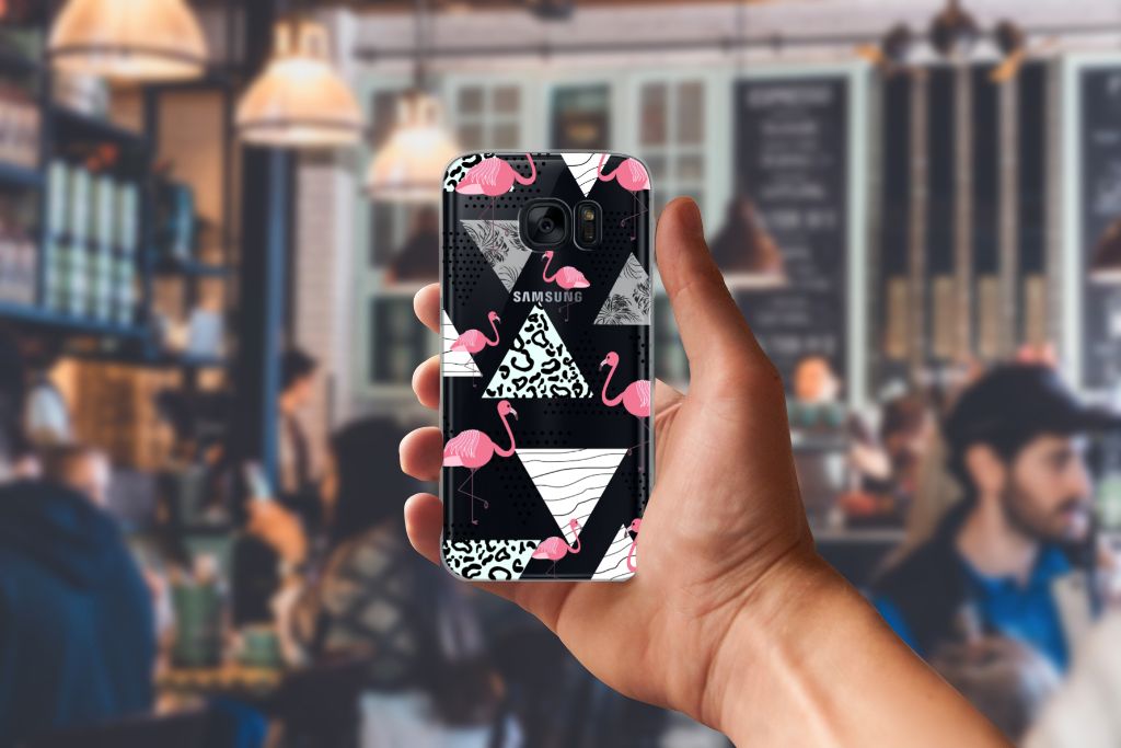 Samsung Galaxy S7 TPU Hoesje Flamingo Triangle