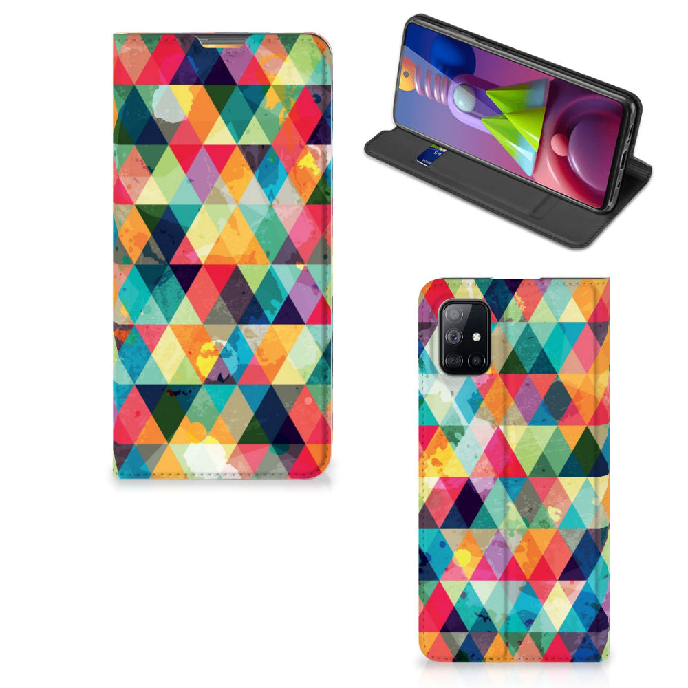 Samsung Galaxy M51 Hoesje met Magneet Geruit