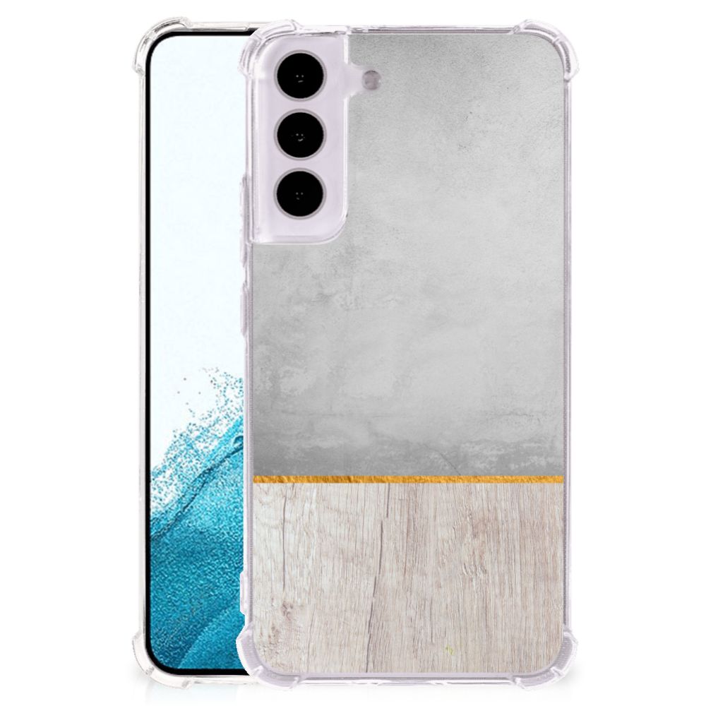 Samsung Galaxy S22 Stevig Telefoonhoesje Wood Concrete