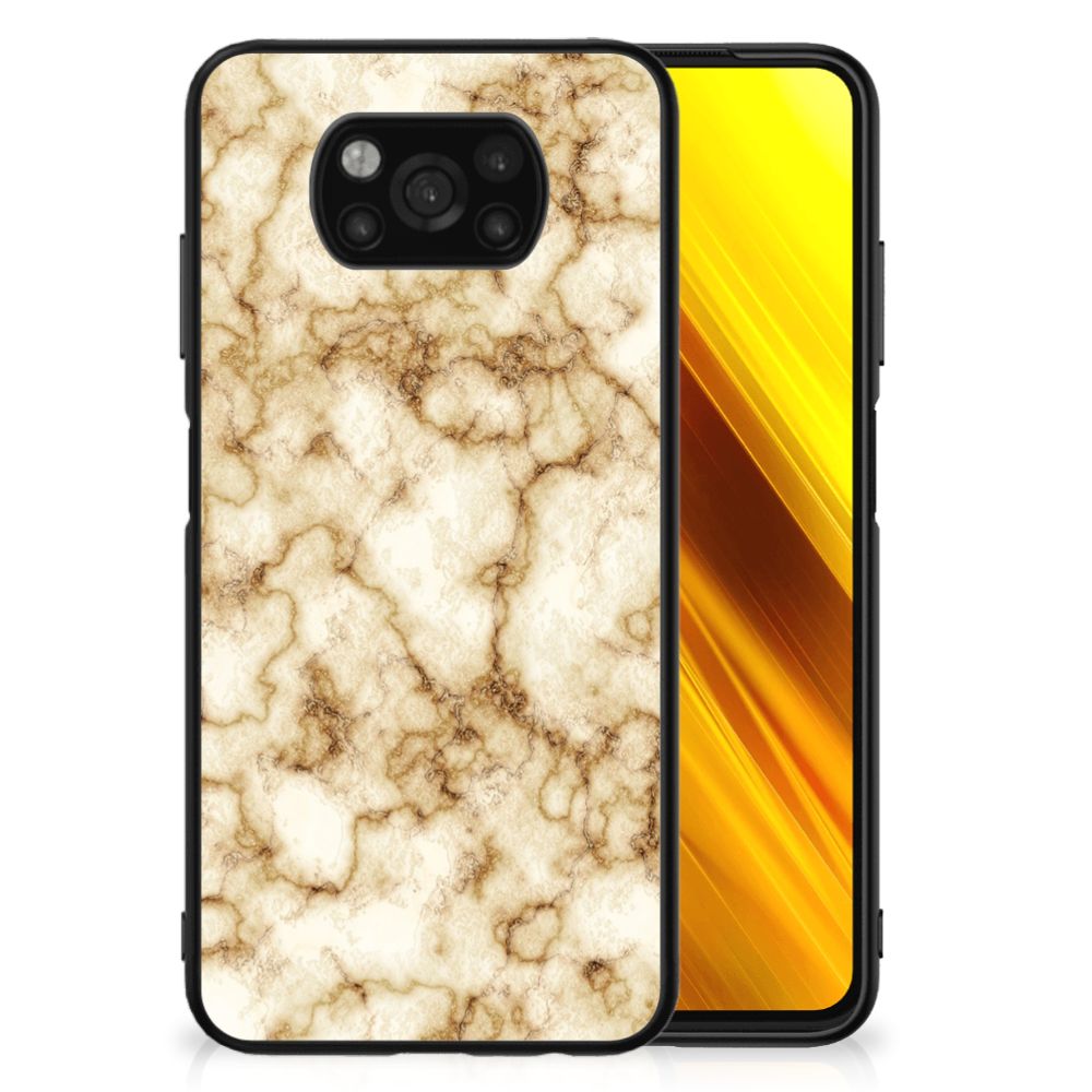 Xiaomi Poco X3 | X3 Pro Marmeren Print Telefoonhoesje Marmer Goud B2C Telecom