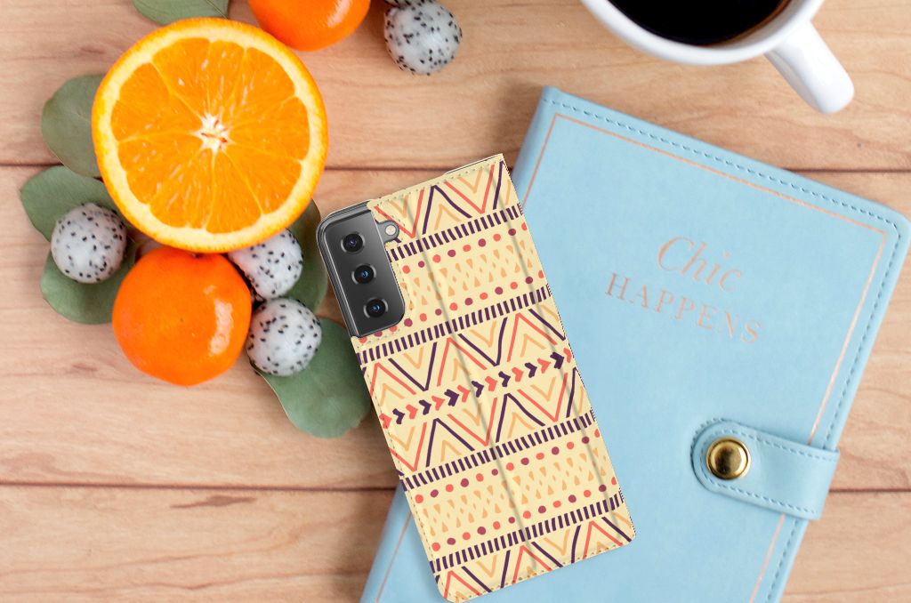 Samsung Galaxy S21 Plus Hoesje met Magneet Aztec Yellow - B2C Telecom