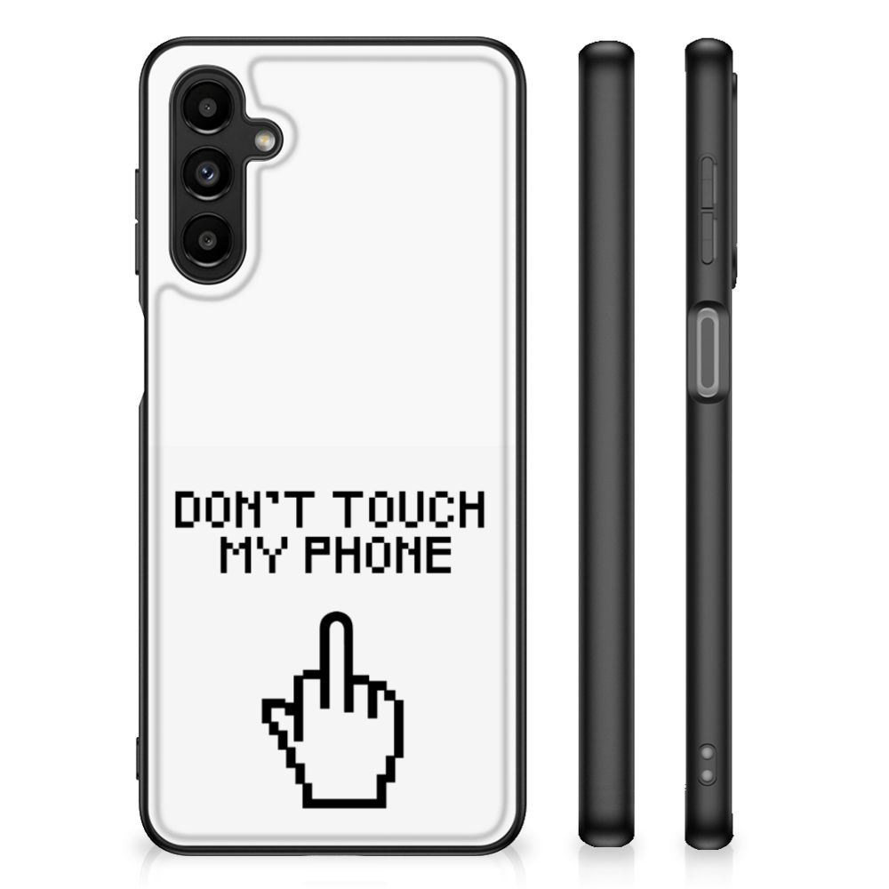 Samsung Galaxy A14 5G Telefoon Hoesje Finger Don't Touch My Phone met opvallende print en schokabsorberend materiaal