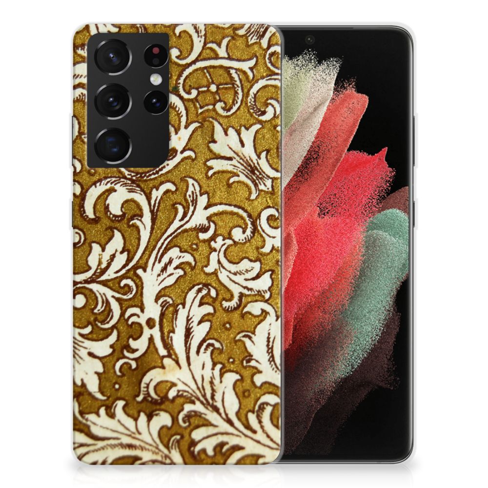 Siliconen Hoesje Samsung Galaxy S21 Ultra Barok Goud B2C Telecom