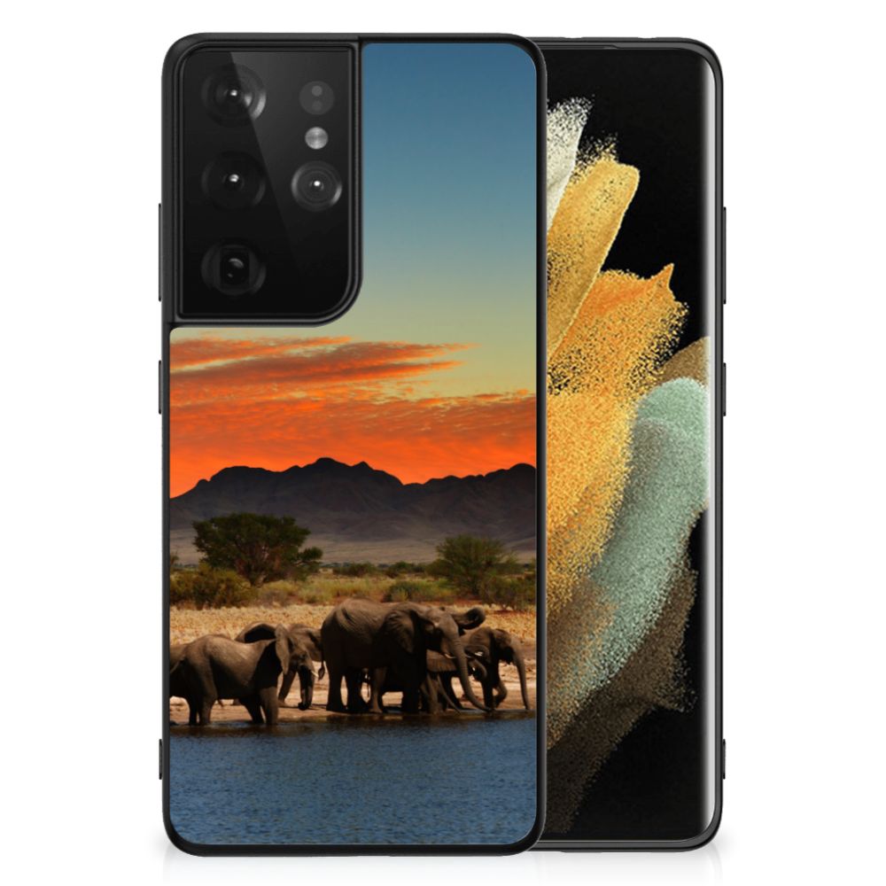 Samsung Galaxy S21 Ultra Dierenprint Telefoonhoesje Olifanten B2C Telecom