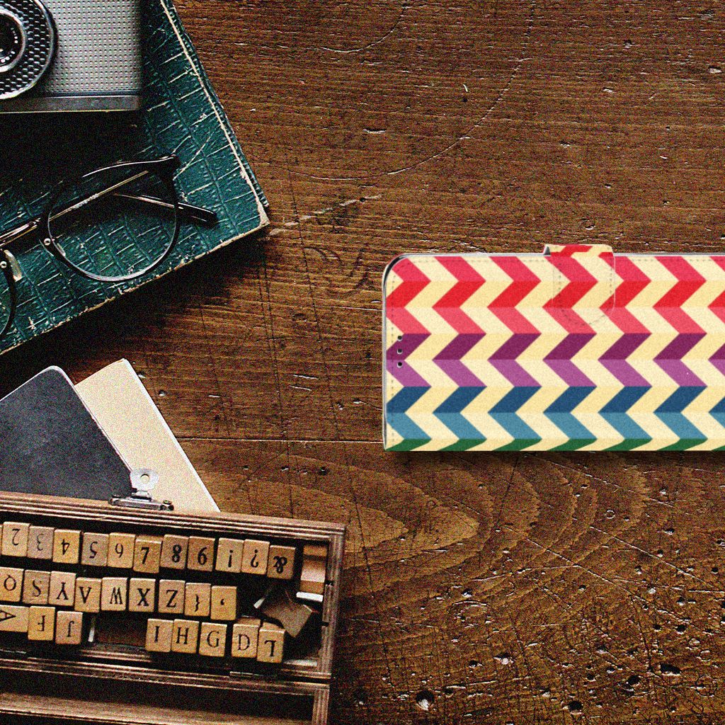 Motorola Moto G7 Power Telefoon Hoesje Zigzag Multi Color