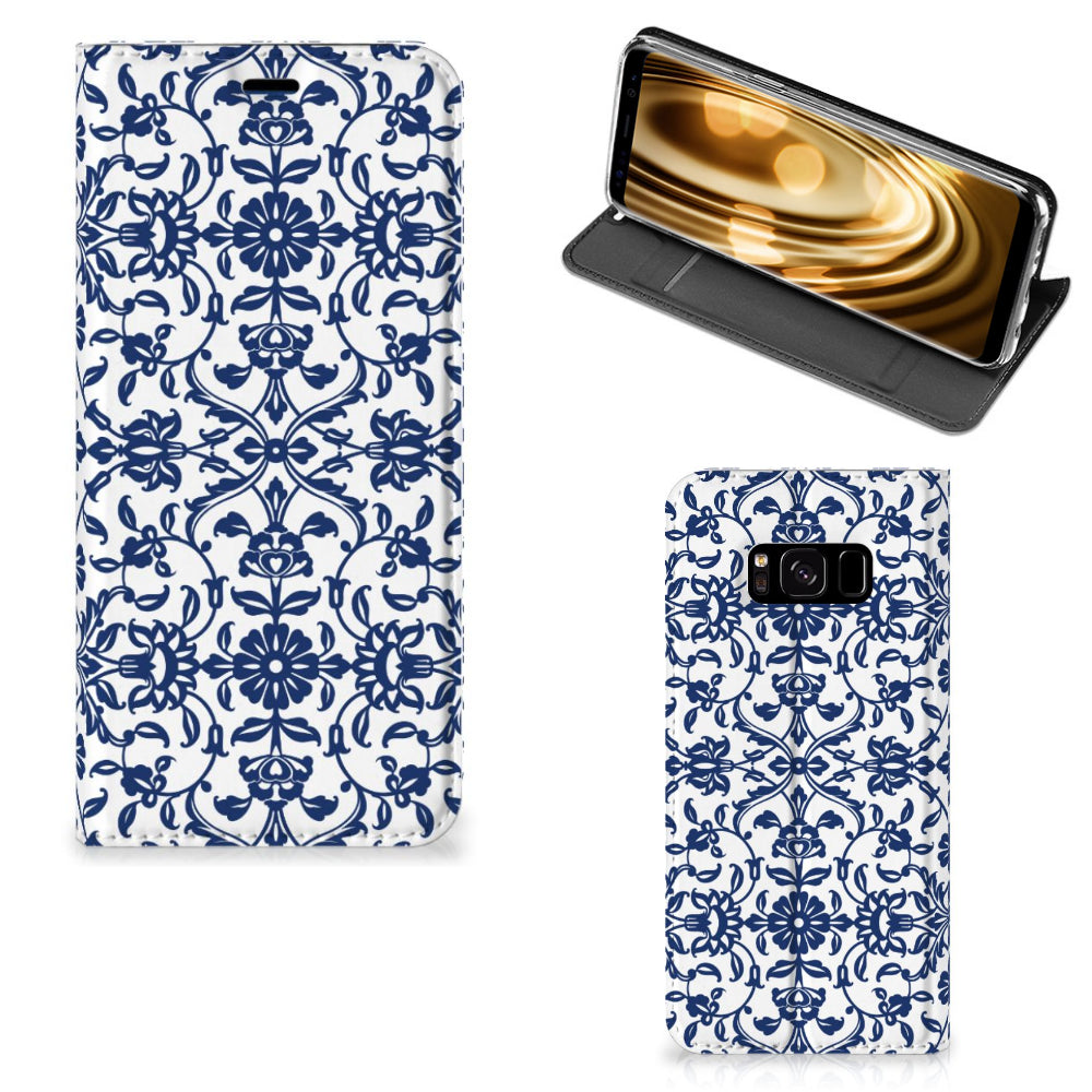 Samsung Galaxy S8 Smart Cover Flower Blue