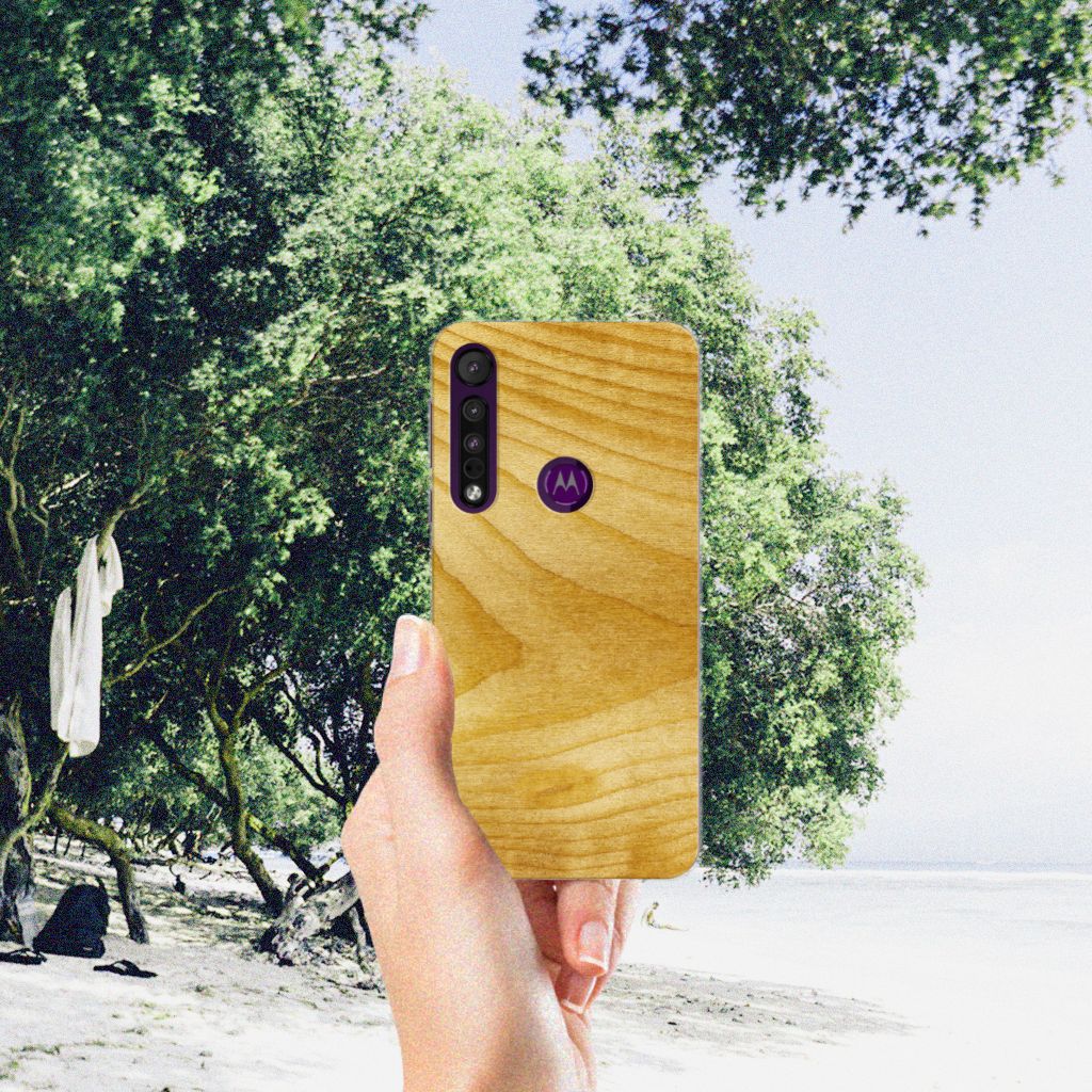 Motorola One Macro Bumper Hoesje Licht Hout B2C Telecom
