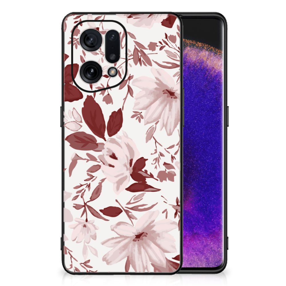 Kleurrijke Telefoonhoesje OPPO Find X5 Watercolor Flowers B2C Telecom