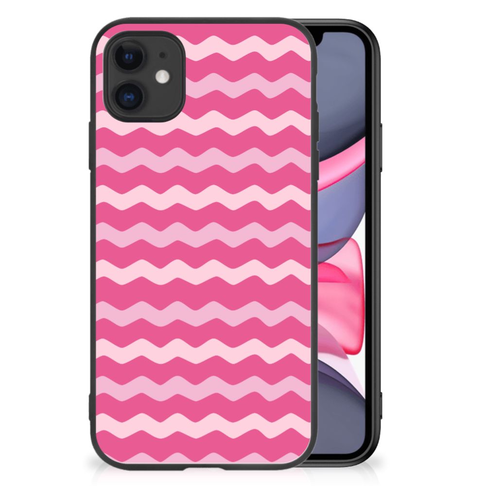 iPhone 11 Back Case Waves Pink