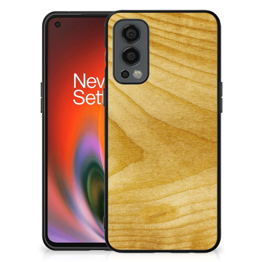OnePlus Nord 2 Houten Print Telefoonhoesje Licht Hout