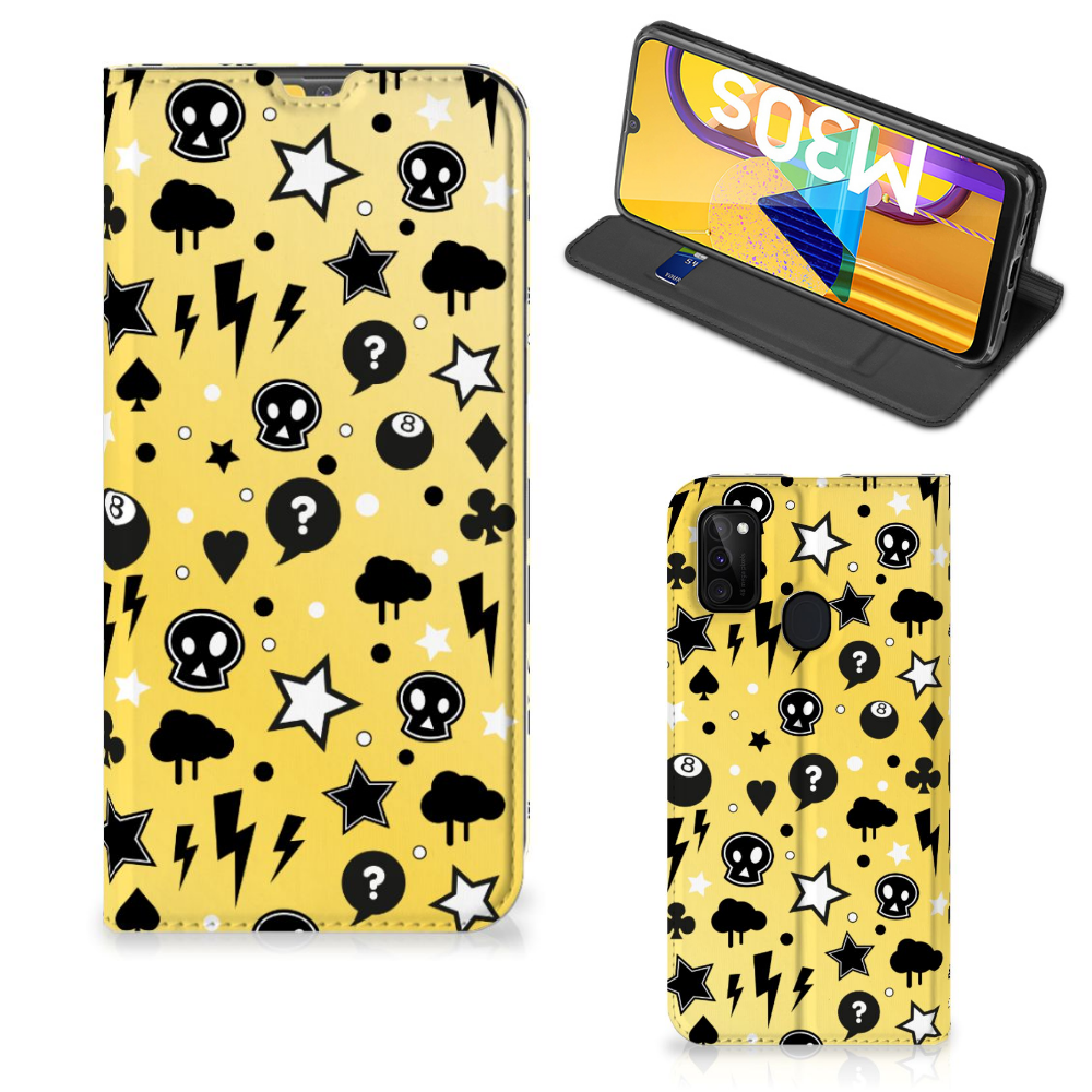 Mobiel BookCase Samsung Galaxy M30s | M21 Punk Geel - B2C Telecom